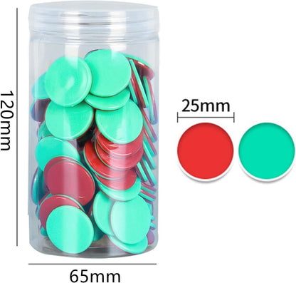 100 Pieces Learning Counters Two Color Counters for Math Practice Bingo Chips Math Counters for Kids for Game Classroom