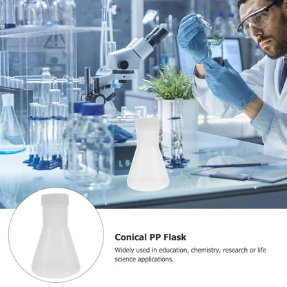 Hemobllo 10-Pack 50ml Plastic Erlenmeyer Flask Set with Screw Caps, BPA-Free PP Graduated Conical Flasks for Lab Experiment, Science Theme Party Favors, Potion Bottles for Liquor & Drinks, Leak-Proof