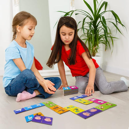 Double-Side Dominoes Games,Animal Dominoes for Kids Ages 4-8,Super Fun Family Game,Make A Great Gift for Preschool,Educational Toys for 3+ Year Old