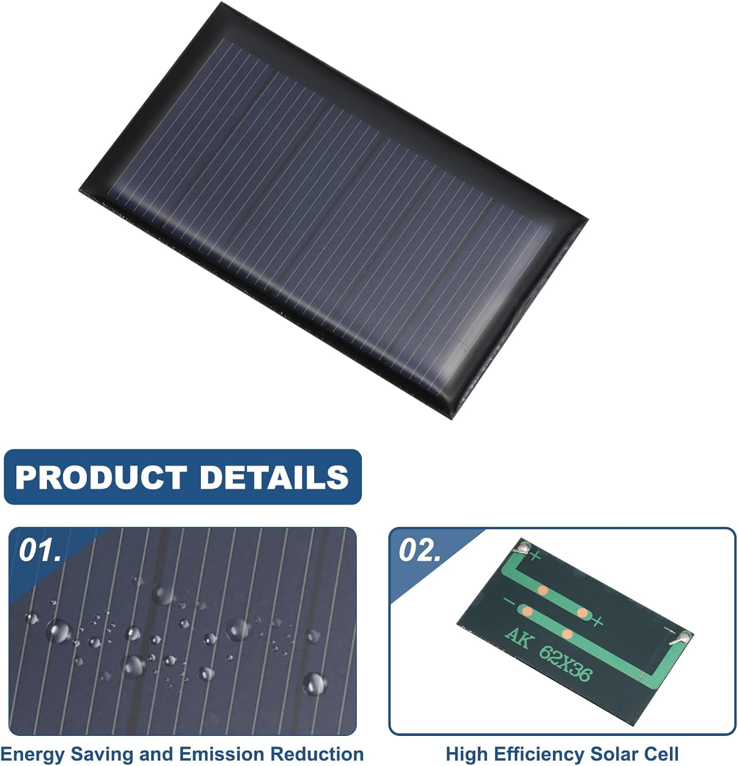 MECCANIXITY 8PCS 1.5V 0.09W 0.06A Mini Solar Panels for Solar Power, Small Solar Photovoltaic Cells Charge DIY Electric Toy Materials Solar System Kits, 1.18" x 1.18"