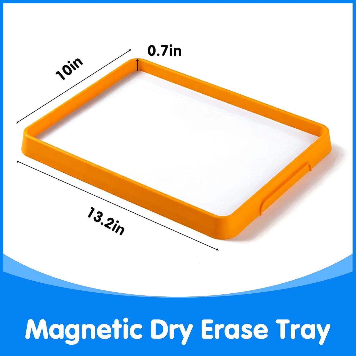 Magnetic Tray – Magnetic Whiteboard for Kids with Dry Erase Surface, Stackable Magnetic Dry Erase Activity Tray（Cyan）