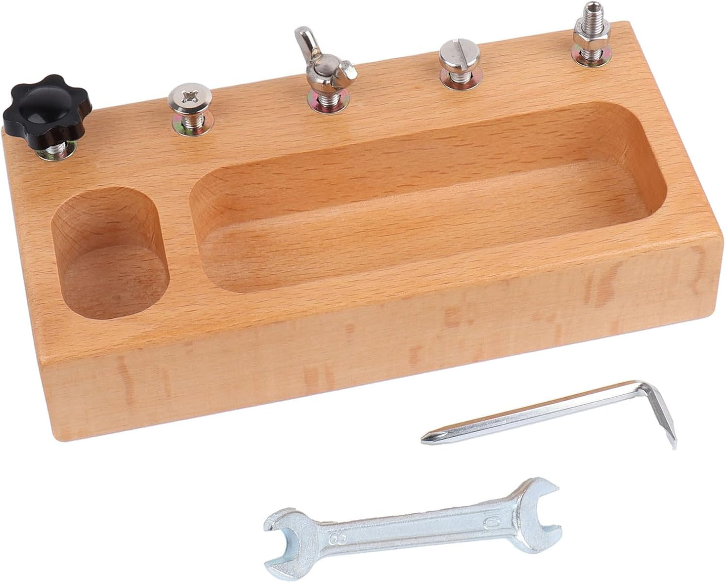 MEROCO Montessori Screwdriver Board Set for Kids 2-5 Years, Wooden Educational Learning Sensory Nuts and Bolts for Toddlers, Preschool STEM Waldorf Gift