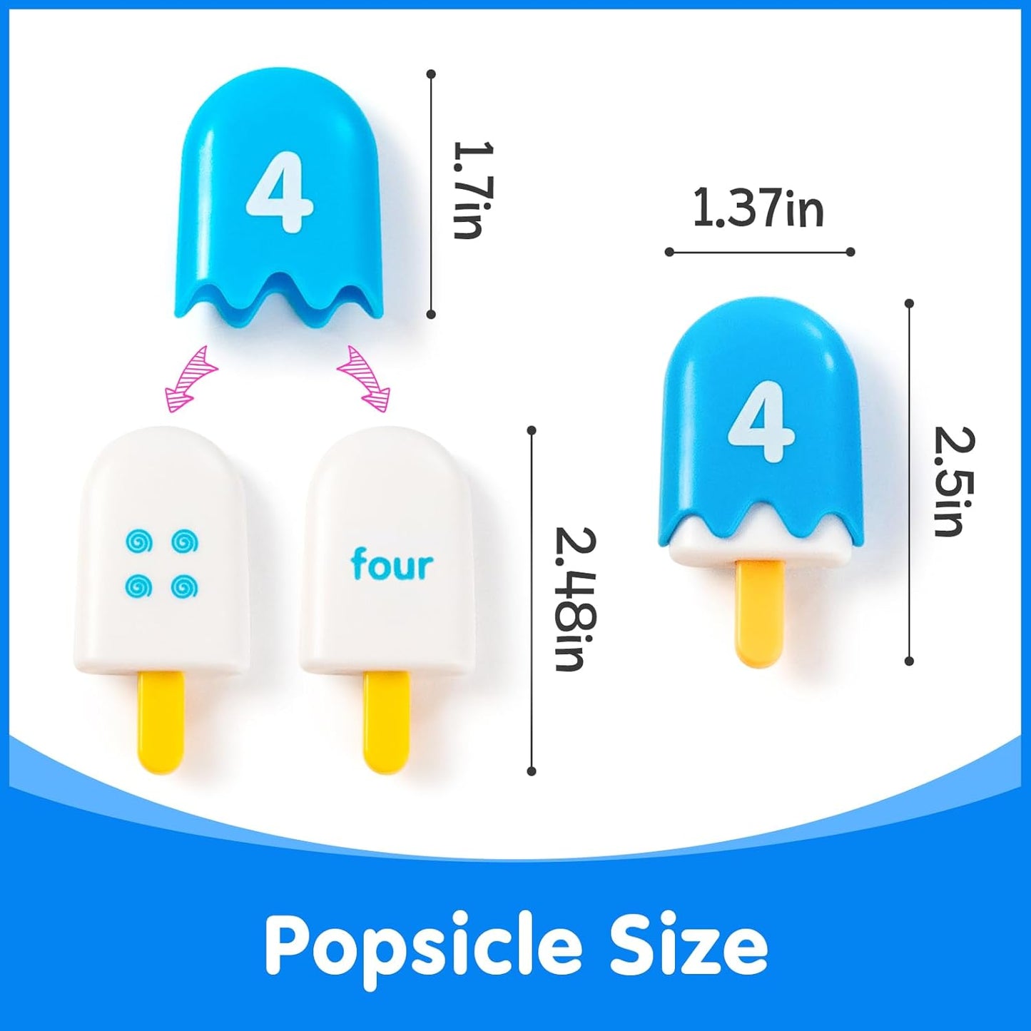 100 Pcs Math Linking Cubes with 384 Cartoon Stickers – Mini Number Pops 1-10 – Essential Counting Cubes for Kids Math Learning and Fun Activities