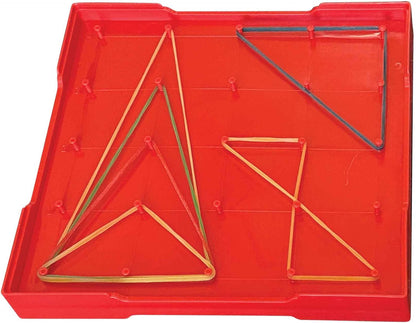 Thames & Kosmos Kids First Math: Large Double-Sided Geoboard Set for Preschoolers Ages 3 to 5 | Intuitive, Visual Method for Learning Basic Geometry | Includes Three 7-inch Square Boards, Rubber Bands