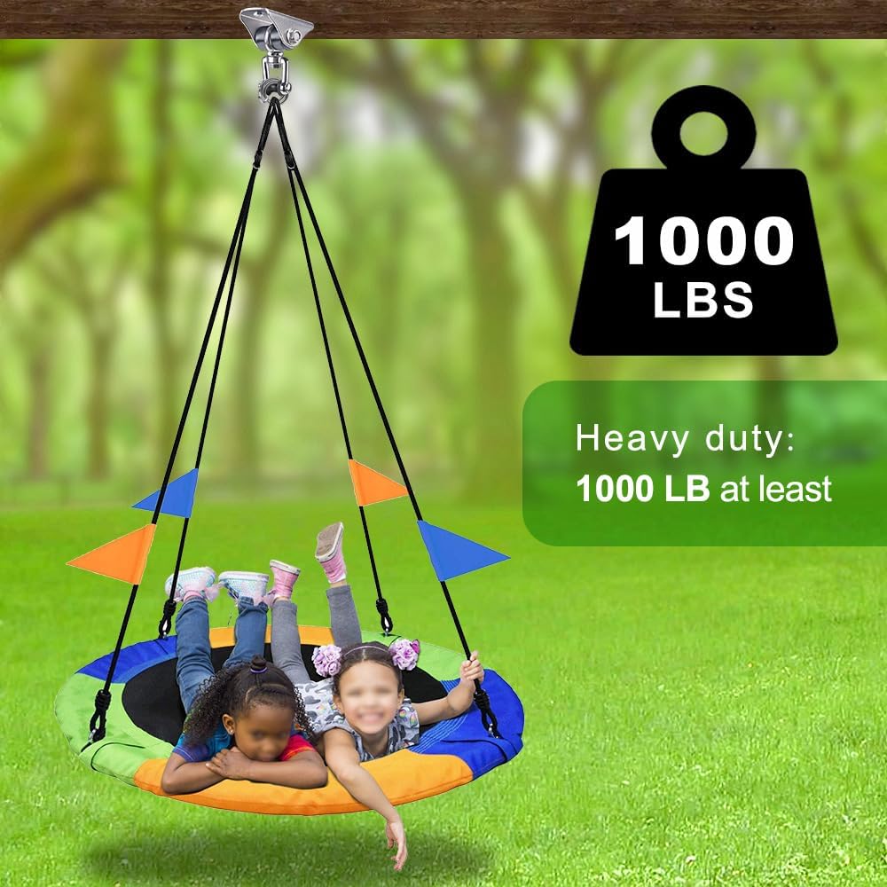 SELEWARE Anti-Squeaking Swing Hanger Stainless Steel Swing Set Hook Ceiling Mount Bracket for Hammock Chair Toddler Swing Yoga Swing Punching Bag 2 Packs