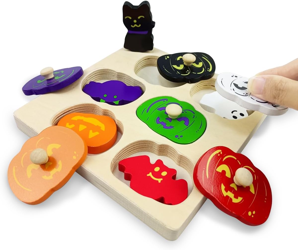 Easter Wooden Pegged Puzzles Montessori Toys for Toddlers Kids Boys Girls Easter Basket Stuffers Toys Gifts