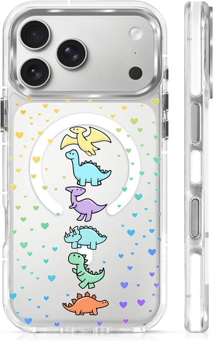 for iPhone 17 Pro Max Case [Compatible with Magsafe],Girls Women Clear Magnetic Case Silicone Shockproof Protective Cover with Pattern Colorful Motivational Letters