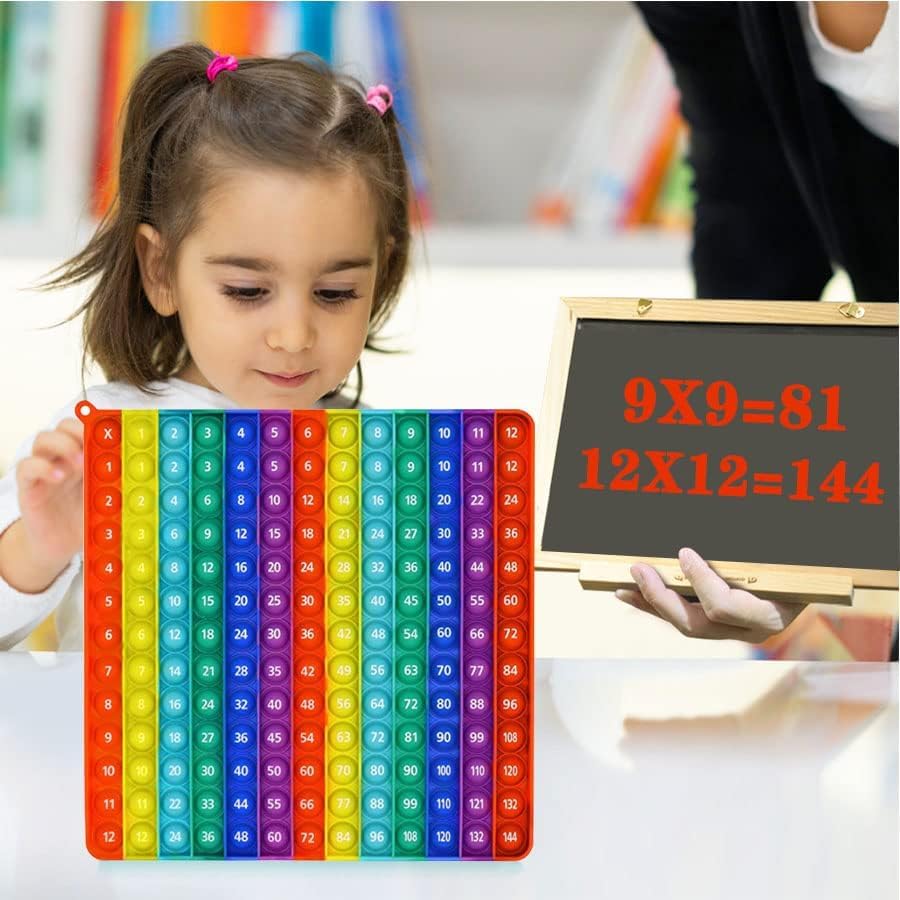 DK-SIMINA Multiplication Tables Games 12x12 Flash Card Toys, POP Create Various Multiplication Formulas for Teachers, Two-Sided Tables