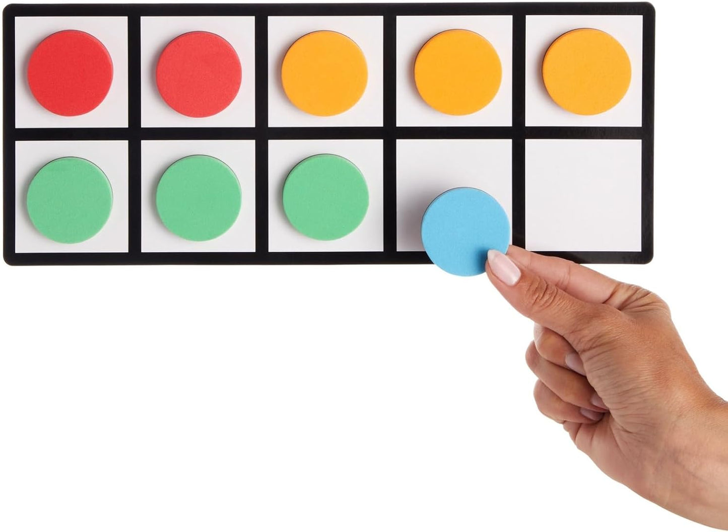 Bright Creations Giant Magnetic Ten Frames for Classroom Learning - 4 Pack Multi-Color Magnetic Frames with 48 Math Counters (12.25 x 5 in)
