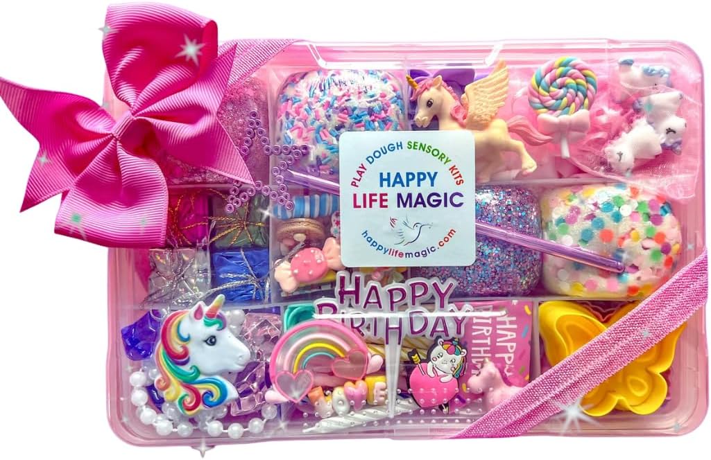 Unicorn Birthday Play Dough kit, Play Dough kit, Playdough kit, playdoh kit, play doh kit, Busy Box, Sensory Kit, Kids gift, sensory bin