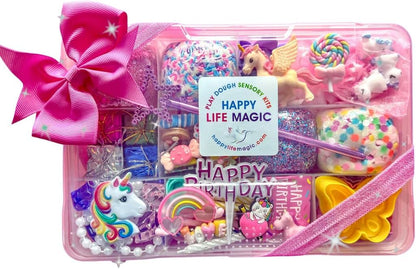 Unicorn Birthday Play Dough kit, Play Dough kit, Playdough kit, playdoh kit, play doh kit, Busy Box, Sensory Kit, Kids gift, sensory bin