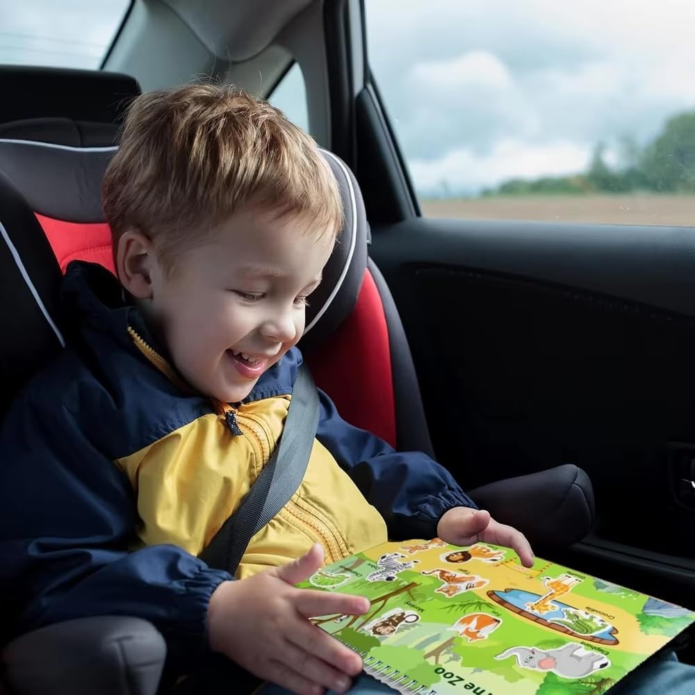 Busy Book for Toddlers 3-5, Travel Busy Book Preschool Learning Activities,Birthday Gifts for Boys Toddlers, Travel Toys for Airplane Car for Kids Ages 4-8, Autism Sensory Travel Toys