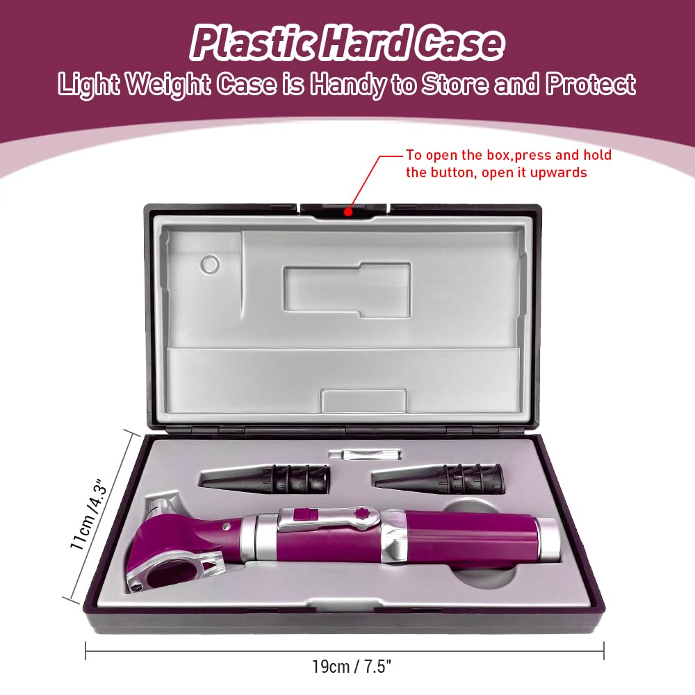 Scian Otoscope - Ear Scope with Light, Ear Infection Detector and Pocket Ear Checker Kit with 3X Magnify Lens, Suitable for Kids, Adults, Doctors, Pets(Pink)