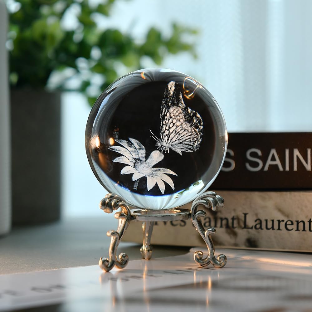 3D Solar System Crystal Ball Universe Gifts 60mm Glass Astronomy Globe Decor Science Planets Model Gift Space Themed Gifts for Space Enthusiasts and Model Collectors