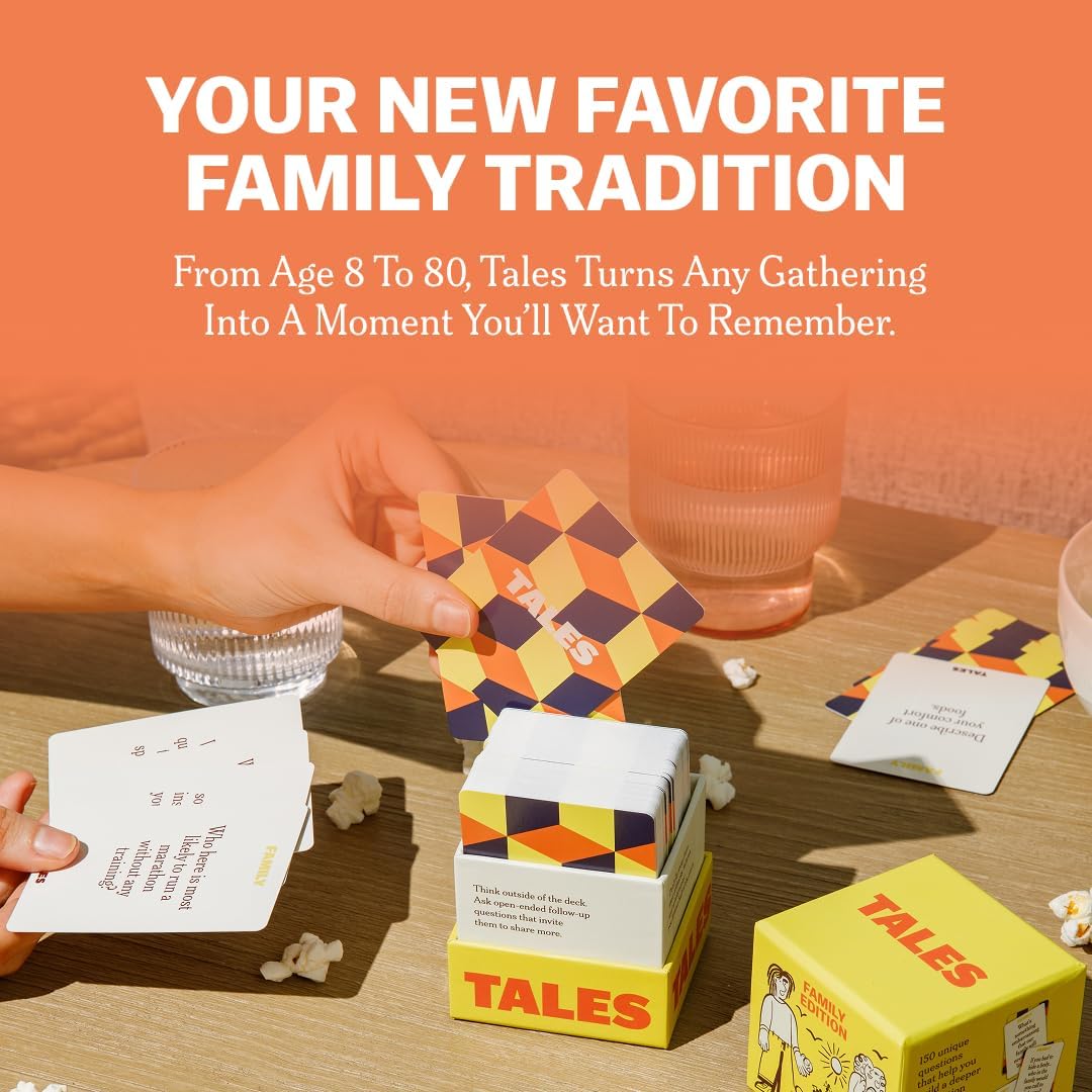 TALES 150 Conversation Cards, Friends Edition, Fun Friend Games for Adults, Teens, Kids, Perfect for Parties, Game Nights, Gifts & Gatherings, Conversations with Friends, Meaningful Connections