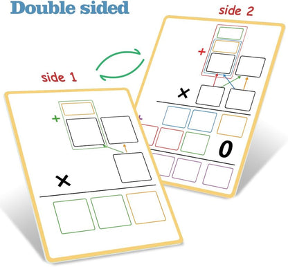 Lachilly Double Sided Dry Erase Handwriting Practice Boards Fractions Learning Place Value from Billions to Decimal Numbers Math Grid Manipulative Lapboard for Students