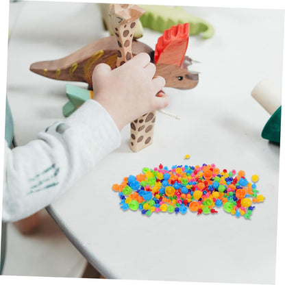 VANZACK 592Pcs Mushroom Nails Educational for Creative DIY Peg Puzzle Board Develops Fine Motor Skills and Cognitive Abilities for Preschool Learning Activities