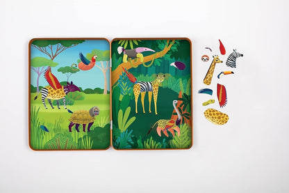 Wild Mix-Up Magnetic Build-It from Mudpuppy - Includes 2 Illustrated Background Scenes & 70+ Mix and Match Magnets, Perfect for Travel Activities on The Go!, Ages 4+