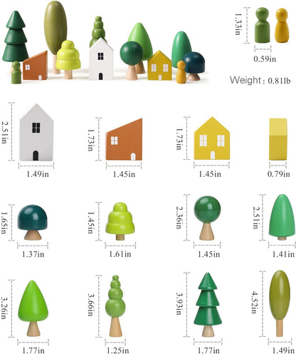 Promise Babe Wooden Baby Toys Balance Counting Toys Math Games Unfinished Wooden Peg Dolls Preschool Learning Educational Montessori Toys for Kids Toddlers