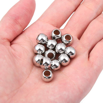 BEADIA Stainless Steel Spacer Beads 3x2.5mm Round Loose Charm Caps Beads for DIY Jewelry Making 100pcs with 1mm Hole