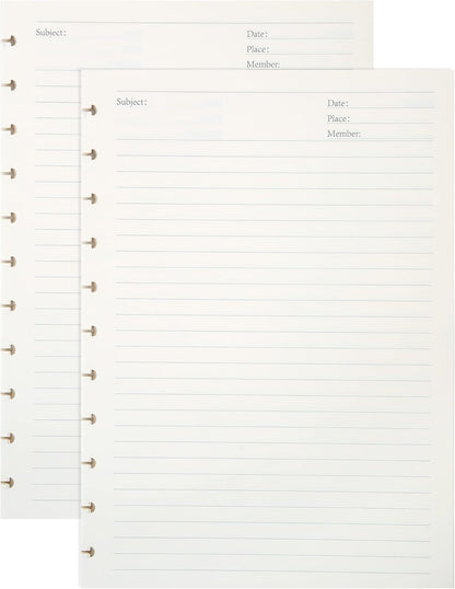Discbound Notebook Refills for 11 Discs Notebooks 8.6 in x 12 in Letter Size 120 Sheets Multi-Subject Project Lined Pages Customizable Removable Pages(100 GSM) Heavyweight Planing Paper