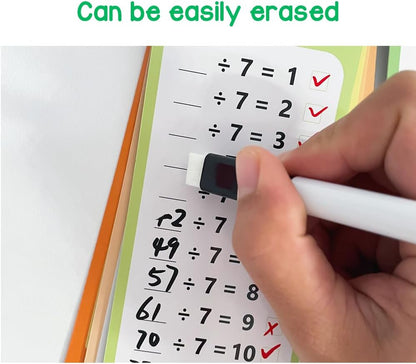 0-12 Multiplication Table Cards Kit, Self-Check Multiplication Flash Cards + 2 Dry Erase Pens for Interactive Math Learning, Ideal Home & Classroom Learning Tool for Kids & Teachers