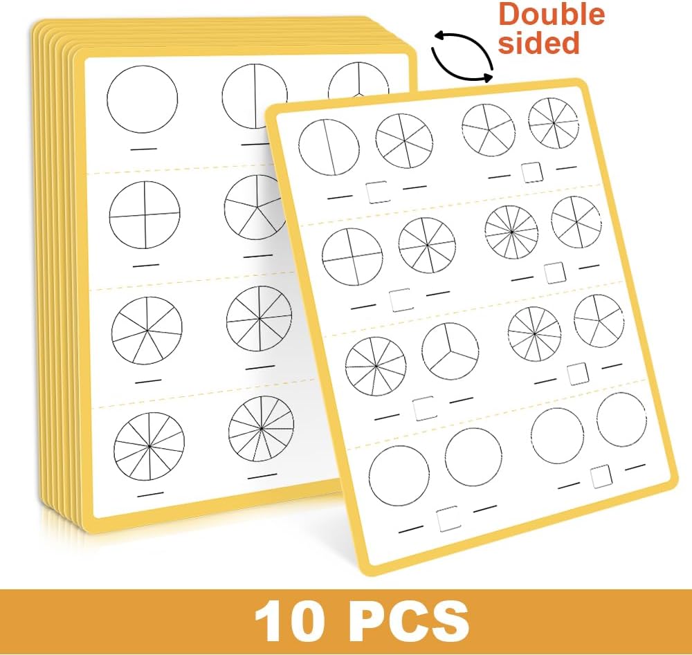 Lachilly 10 Pack Number Bonds Learning Big Cards, Double-Side Dry Erase Board, Math Manipulatives Ten Frame Teaching Resources for Homeschool Perschool Primary School Supplies, 8.26x11.22 Inch