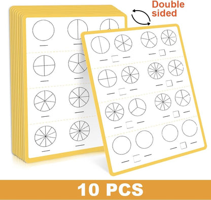 Lachilly 10 Pack Number Bonds Learning Big Cards, Double-Side Dry Erase Board, Math Manipulatives Ten Frame Teaching Resources for Homeschool Perschool Primary School Supplies, 8.26x11.22 Inch