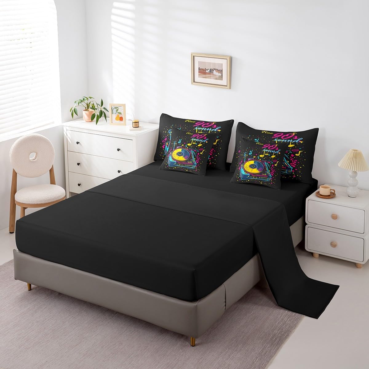 Erosebridal Chemical Equation Bed in a Bag Queen Comforter Set 7 Piece,Chemistry Bedding Sets Science Students Learning Gift Sheet Set with Comforter,Molecular Formula Education Bed Set - Colors B