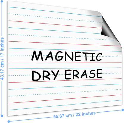 Magnetic Handwriting Paper – Large Magnetic Lined Paper for Whiteboard, 22" x 17" Primary Dry Erase Notebook Poster, Giant Early Writing Page for Classroom, Perfect Teacher Resource for Kids Learning
