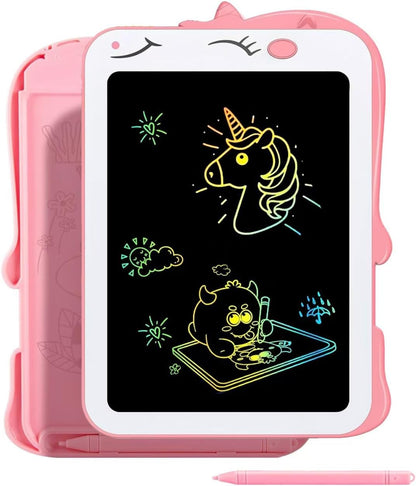 Kids LCD Writing Tablet, 10.5 Inch Colorful Electronic Board Drawing Pad, Electronic Erasable Doodle Tablet for Boys Girls Gifts for Toddler Educational Travel Birthday(Pink)