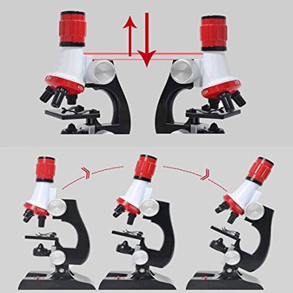 Little World Science Kits for Kids Beginner Microscope Kit with LED 100X 400X and 1200X Black Magnification Kids Educational Toy Birthday Halloween