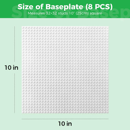 Classic Baseplates Building Plates-10" x 10" Building Boards,100% Compatible with All Major Brands and Activity Table, Creative Platforms Mats for Toy Bricks (Sand, 8 Pack)