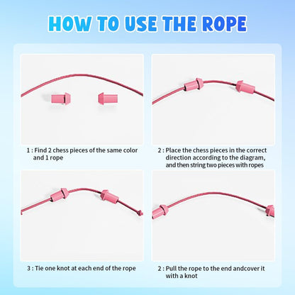 Rope Challenge Game, Rope Untangling Puzzle Game Brainy Strategy Board Games Challenge Rope Escape Game for Kids & Adults- Multi-Level Logic Game Family Travel-Friendly Educational Toys