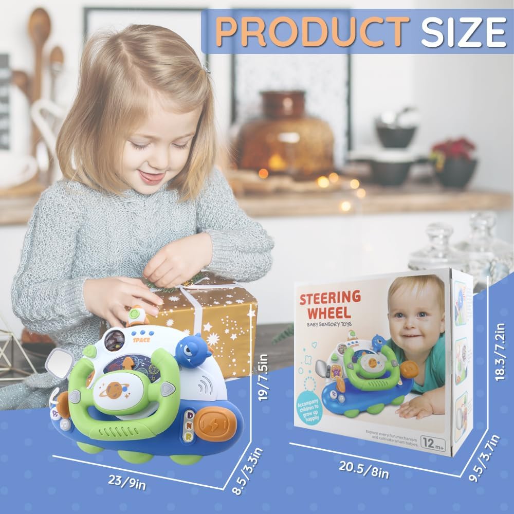 Caterbe Steering Wheel for Toddlers Toys, Baby Montessori Toy for Educational Gift