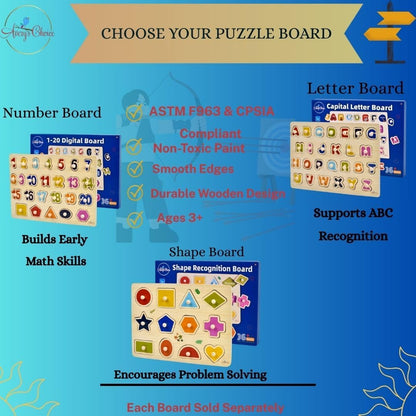 Avery's Choice Magnetic Wooden Number and Shape Recognition Board, Educational Puzzle with 13 Magnetic Pieces, Multicolor Learning Toy for Toddlers 36+ Months, 11.81 x 8.86 Inches