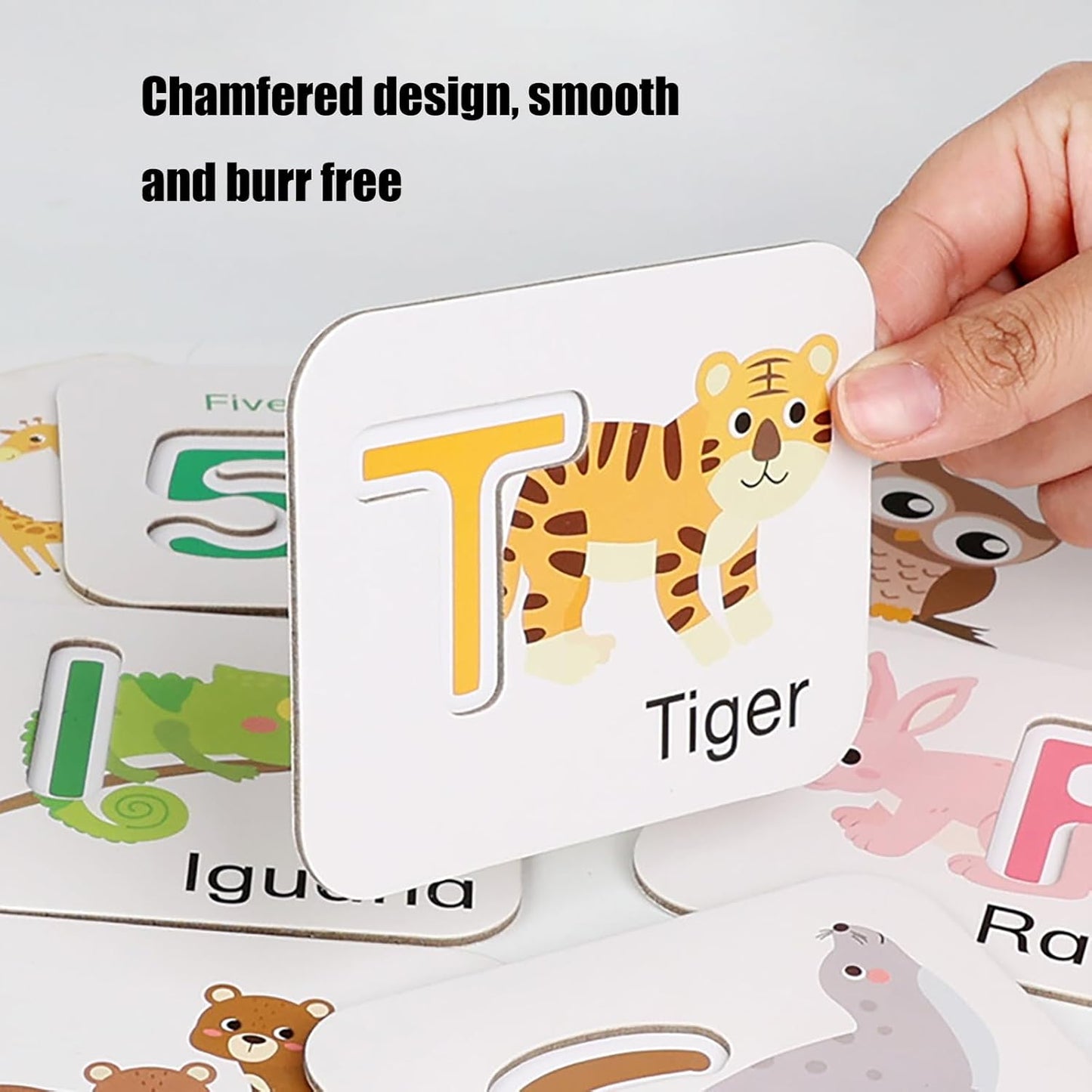 Alphabet Flash Cards, Numbers and Alphabets Flash Cards Set, Wooden Letters Number Blocks Sight Words Matching Game Toddler Preschool Learning Activities Toys for Preschool Kids Age 4 Year Over