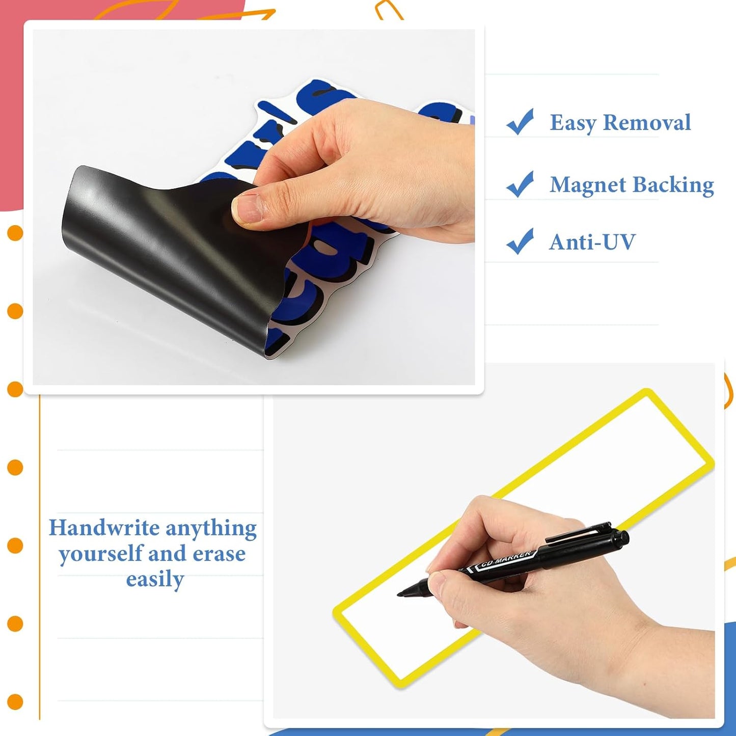 16 Pcs Classroom Schedule Magnets Reusable Today's Schedules Magnetic Course Labels with Dry Erase Blank Magnetic Labels for Bulletin Board Whiteboard Homeschooling (Course Schedules)