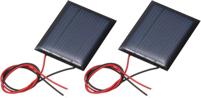 MECCANIXITY 2 Pcs 5.5V 0.44W 70mA Mini Solar Panels, Small Polycrystalline Solar Cell Panel with 2 Cable for DIY Electric Toy Materials Kits Charger, 60mm x 60mm