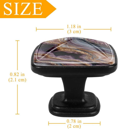 4 Pack Cabinet Knobs Drawer Pulls, 30mm Round ABS Glass Drawer Hardware Growing Purple Butterflies Cabinet Handles with Screws for Dressers Kitchens Cupboard