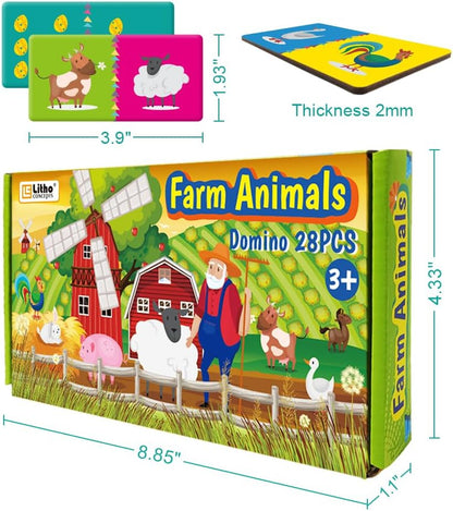 Double-Side Dominoes Games,Animal Dominoes for Kids Ages 4-8,Super Fun Family Game,Make A Great Gift for Preschool,Educational Toys for 3+ Year Old