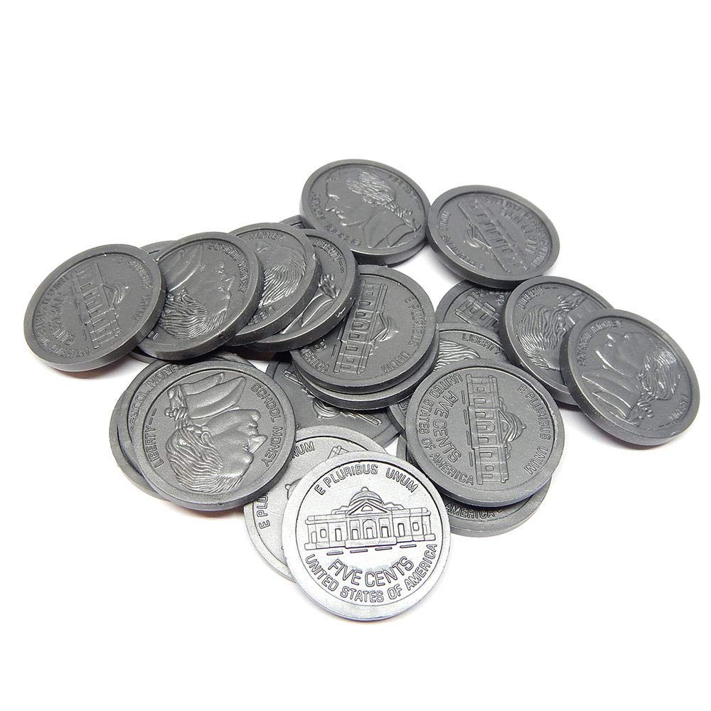 hand2mind Fake Money Coin Kit, Detailed Fake Coins, Prop Money, Toy Money, Play Money for Kids, Realistic Money, Pretend Money for Kids Learning, Play Money Set, Plastic Coins (Set of 500 Coins)