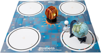 Ozobot OzoGoes to Sun, Earth & Moon STEAM Kit, Ages 8+, Learn Celestial Movements, Critical Thinking, NGSS Aligned, Group Learning, Assembly Guide, QR Digital Lessons, Robot Not Included