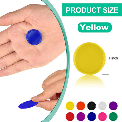 Coopay 1000 Pieces 1 Inch Bingo Chips Bulk, 10 Colors Bingo Markers for Math Practice, Plastic Learning Counters Disks Counting Discs, Poker Chips Game Tokens Kids Reward