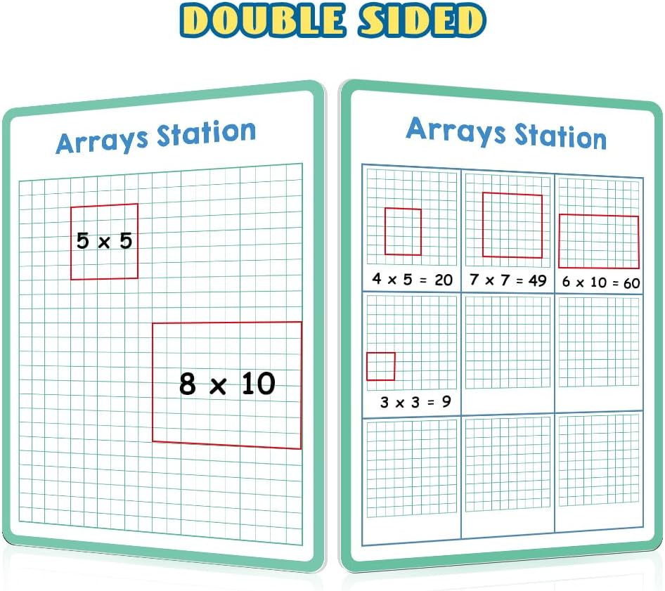 Lachilly Double Sided Dry Erase Handwriting Practice Boards Fractions Learning Place Value from Billions to Decimal Numbers Math Grid Manipulative Lapboard for Students