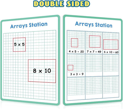 Lachilly Double Sided Dry Erase Handwriting Practice Boards Fractions Learning Place Value from Billions to Decimal Numbers Math Grid Manipulative Lapboard for Students