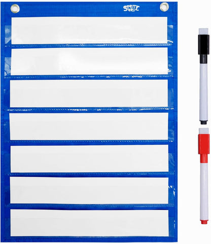 Magnetic Word Pocket Chart, 156 Double Sided Flashcards - CVC Words, First Words & 26 Letters, CVC Literacy Games, Phonics Reading and Spelling Learning Tool for Kindergarten Classroom