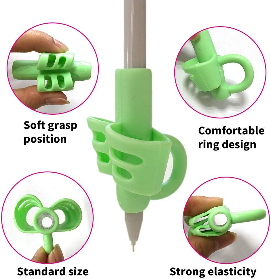 KOABBIT Pencil gripper kids/toddler handwriting aid tools for beginners,Pencil Holder for preschooler 2-4 Years learning to Write for Children's Training Pen Holding Posture Correction Tools(3 PACK)