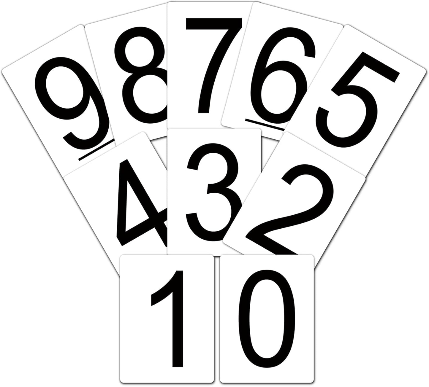 Number Cards for Classroom Supplies, Blank Deck Number Cards 0-9 Set of 55