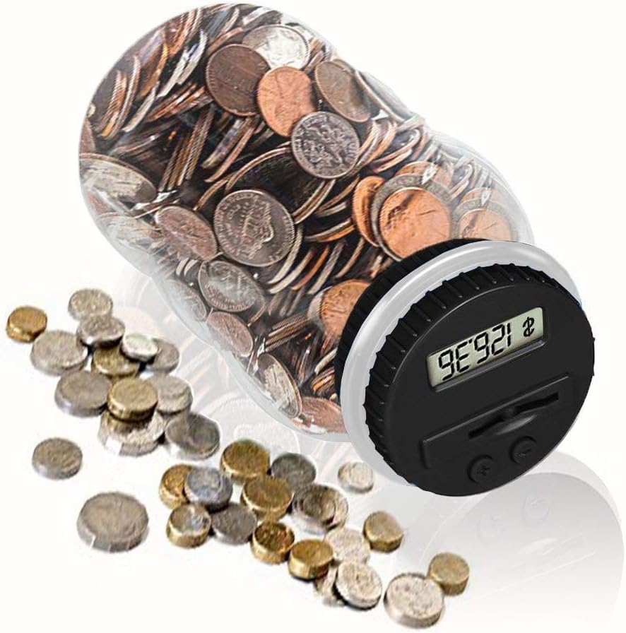 Digital Counting Money Jar, Digital Coin Counter with LCD Display Large Capacity Money Saving Box for Kids Adults as Gift on Christmas,Birthday (Blue)